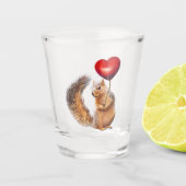 Eichhörnchen mit Herz-Shot-Glas Schnapsglas (Vorderseite)