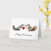 Eichhörnchen mit Herz und Blume Jubiläumskarte Karte (Gelbe Blume)