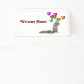 Eichhörnchen mit Herzballons Begrüßungsbanner Zuha Banner (InSitu)