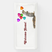 Eichhörnchen mit Herzballons Begrüßungsbanner Zuha Banner (Vertikal)