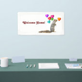 Eichhörnchen mit Herzballons Begrüßungsbanner Zuha Banner (Messe)