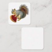 Eichhörnchen mit Herzkasten Mini Mitteilungskarte (Vorne/Hinten)