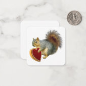 Eichhörnchen mit Herzkasten Mini Mitteilungskarte (Vorderseite/Rückseite Beispiel)