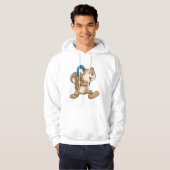 Eichhörnchen mit Hockey und Hockeystick Hoodie (Vorne ganz)