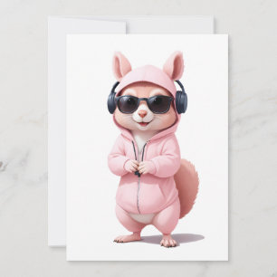 Eichhörnchen mit Hoodie Funny Cool Animal Vector Einladung
