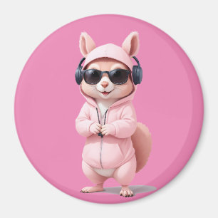 Eichhörnchen mit Hoodie Funny Cool Animal Vector Magnet