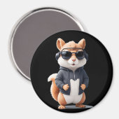 Eichhörnchen mit Hoodie Funny Cool Animal Vector Magnet (Vorderseite/Rückseite)