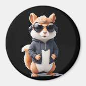 Eichhörnchen mit Hoodie Funny Cool Animal Vector Magnet (Vorne)