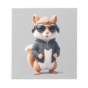 Eichhörnchen mit Hoodie Funny Cool Animal Vector Notizblock