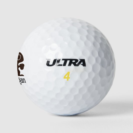 Eichhörnchen mit Individuelle Name Niedliche Holzs Golfball (Logo)