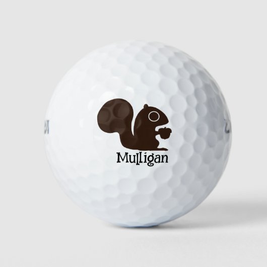 Eichhörnchen mit Individuelle Name Niedliche Holzs Golfball (Vorderseite)