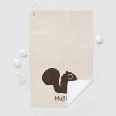 Eichhörnchen mit Individuelle Name Niedliche Holzs Golfhandtuch (Insitu)