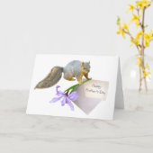 Eichhörnchen mit Iris Mother's Day Card Karte (Gelbe Blume)