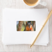 Eichhörnchen mit Käse-Puff-Adressenmarken Adressaufkleber (Insitu)