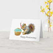 Eichhörnchen mit Kerze-Jägerkarte Karte (Gelbe Blume)