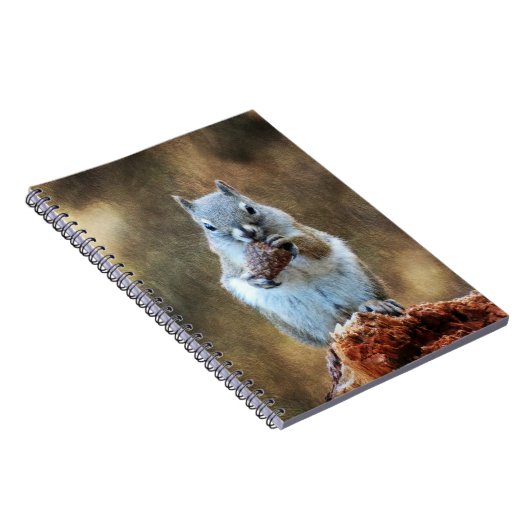 Eichhörnchen mit Kiefernkone Notizblock (Rechte Seite)