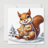 Eichhörnchen mit Lebkuchen Feiertagskarte (Vorderseite)