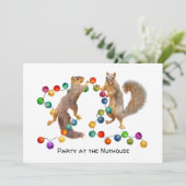 Eichhörnchen mit Lichter-Party Einladung (Stehend Vorderseite)