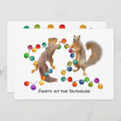 Eichhörnchen mit Lichter-Party Einladung (Vorne/Hinten)