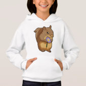 Eichhörnchen mit lila Blume Hoodie (Vorderseite)