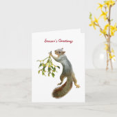 Eichhörnchen mit Mistletocard Karte (Gelbe Blume)