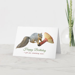 Eichhörnchen mit Mushroom Birthday Card Karte