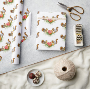 Eichhörnchen mit Mushroom Heart Wrapping Paper Geschenkpapier