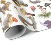 Eichhörnchen mit Mushrooms-Wrapping Paper Geschenkpapier (Rolleneckpunkt)