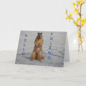 Eichhörnchen mit Nut, Hello Friend Karte (Gelbe Blume)