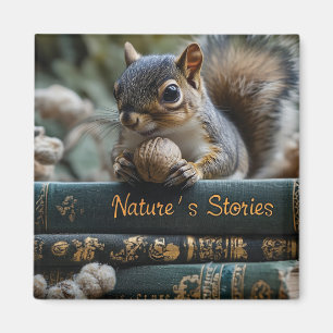 Eichhörnchen mit Nut on Antique Books, Nature's St Magnet