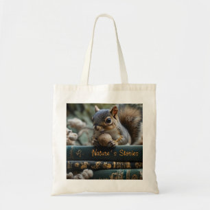 Eichhörnchen mit Nut on Antique Books, Nature's St Tragetasche