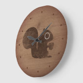 Eichhörnchen mit Nut Rustic Style Große Wanduhr (Winkel)
