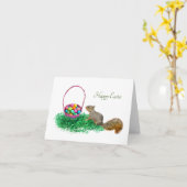 Eichhörnchen mit Osterkorbkarte Karte (Gelbe Blume)