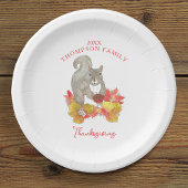 Eichhörnchen mit Pecan Pie Erntedank Dessert Pappteller