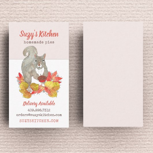 Eichhörnchen mit Pie-Bäckerei Visitenkarte