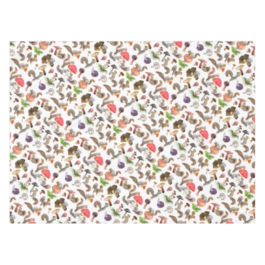 Eichhörnchen mit Pilztabletten Tischdecke (Vorderseite (Horizontal))