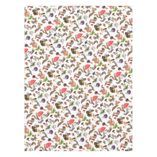 Eichhörnchen mit Pilztabletten Tischdecke (Vorderseite)