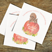 Eichhörnchen mit Pumpkin-Erntedank Serviette