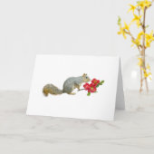 Eichhörnchen mit Quitten-Blumen Karte (Gelbe Blume)