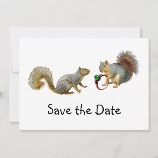 Eichhörnchen mit Ring Save the Date (Vorderseite)