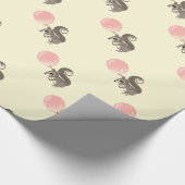 Eichhörnchen mit rosa Ballon Geschenkpapier (Ecke)