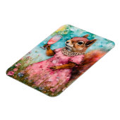Eichhörnchen mit rosa Kleid und Drink Magnet (Linke Seite)