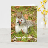 Eichhörnchen mit Rose Karte (Gelbe Blume)