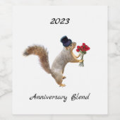 Eichhörnchen mit Rose Weinetiketten Weinetikett (Einzelnes Label)