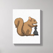 Eichhörnchen mit Schachstück Bishop Leinwanddruck (Vorderseite)