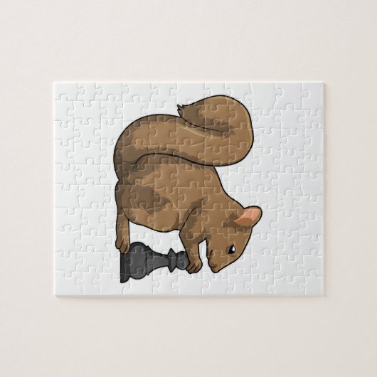 Eichhörnchen mit Schachstück Bishop Puzzle (Horizontal)