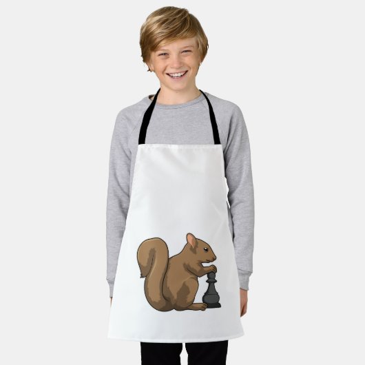 Eichhörnchen mit Schachstück Bishop Schürze (Getragen)