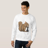 Eichhörnchen mit Schachstück Bishop Sweatshirt (Vorne ganz)