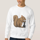 Eichhörnchen mit Schachstück Bishop Sweatshirt (Vorderseite)
