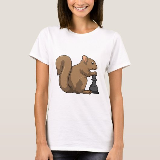 Eichhörnchen mit Schachstück Bishop T-Shirt (Vorderseite)